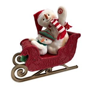 Hallmark Jingle Pals 2016‎ Snowman in Sleigh Musical Decor